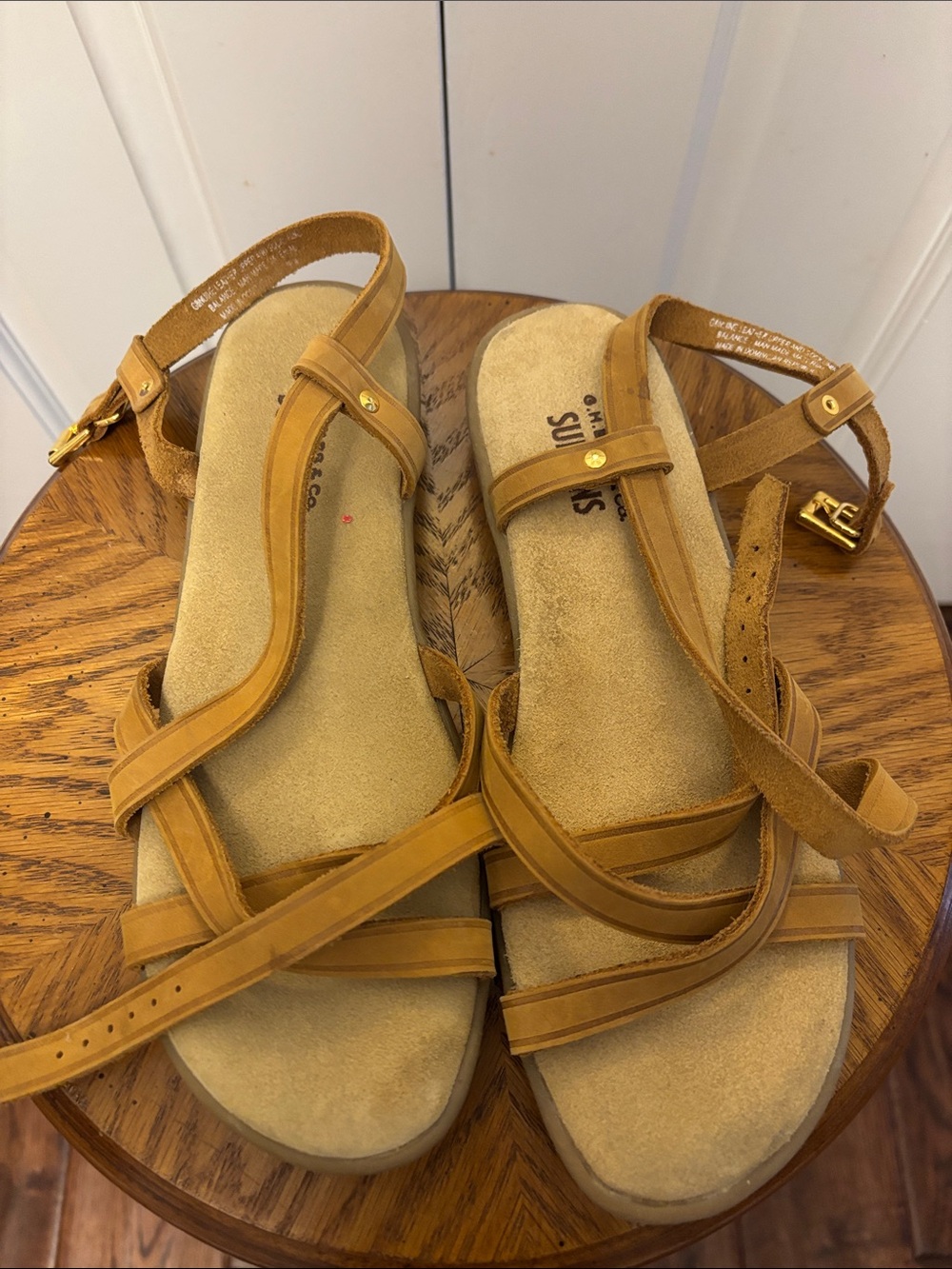 G.H. Bass & Co. Cognac Tan Leather Strappy Sandals